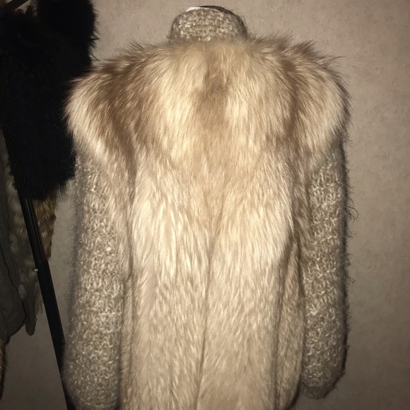 David green cinnamon fox fur coat - Picture 4 of 8